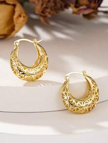 1 Pair Elegant Hoop Earrings For Women For Wedding Anniversary Engagement Party Jewelry Valentine's Day Gift - 1# - View 4