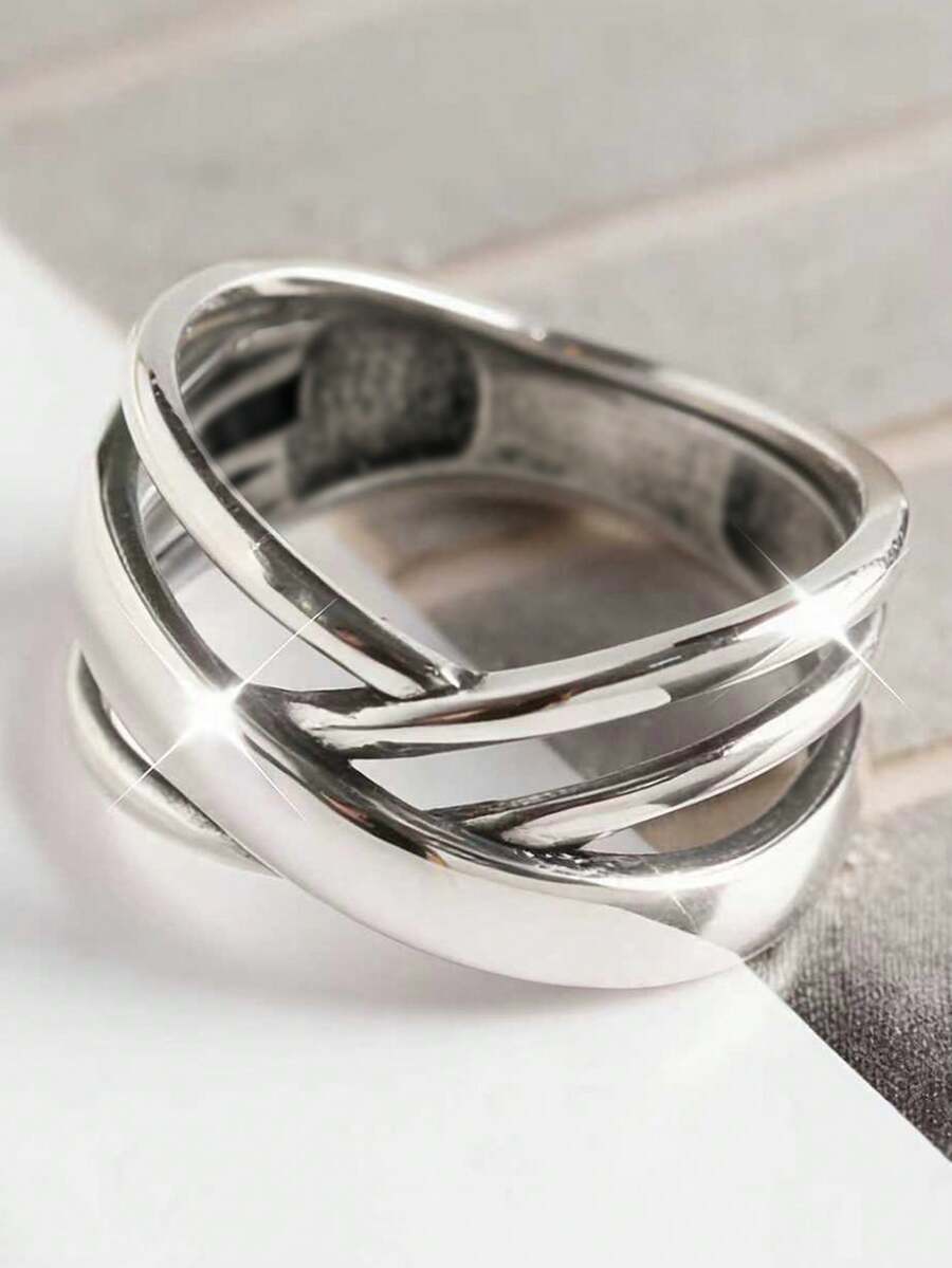1pc Fashion Women's Ring, Suitable As Valentine's Day Gift, Wedding Anniversary Party Accessory - 2# - View 1