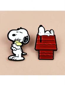 SNOOPY 1 bộ/2 chiếc Ghim cài áo hình hoạt hình dễ thương, dùng để cài ve áo, phụ kiện quần áo, trang sức anime, quà tặng sinh nhật, Giáng sinh. - Nhiều màu - Xem 7