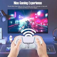 1 Set Performance Controller Thumbsticks & Precision Rings Kit For PS-5/PS-4 Controller, Professional High-Rise Analog Stick Extenders For Enhanced Aim Stability, Anti-Slip Thumb Grips For Pro Wireless Gamepads, FPS Gaming Accessories, Light Blue - 查看 7