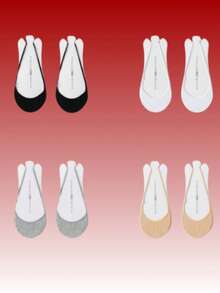 8pcs/4pcs/1 Pair Delicate Invisible Strap Loafer Socks, Balancing Aesthetics And Practicality In Low-Cut Socks - Multicolor - View 12
