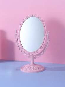 1pc European Style Double-Sided Makeup Mirror, Exquisite Design And Craftsmanship, Heart-Shaped Vanity Mirror, Suitable For Valentine's Day, Wedding, Birthday Party, Bathroom, Vintage Decor, Home Decor, Indoor Decorative Aesthetics - Multicolor - View 18
