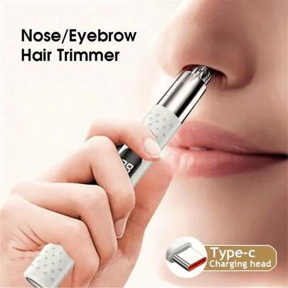 SOKANY Portable Electric Nose Hair Trimmer, Type-C Charging Port, LED Display. Stainless Steel Blades, Detachable For Cleaning. Compact & Portable, Long Battery Life, Suitable For Trimming Nose, Eyebrow And Ear Hair. Fashionable & Unisex Design.