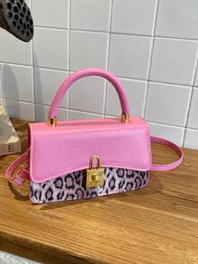 时尚女士新款复古百搭小方包，斜挎单肩手提包 - 西瓜粉 - 查看 6