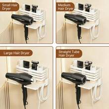 Giá đỡ máy sấy tóc gắn tường không cần khoan, giá đựng máy sấy tóc dùng trong phòng tắm. - màu đen - Xem 4