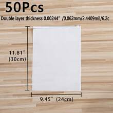 50pcs White Matte Transparent PE Zipper Bags - Self-Sealing Clothing Storage Bags With Plastic Zipper Closure, Moth-Proof - White - View 12