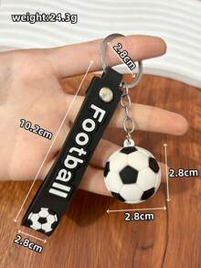 Cute Football Keychain Wrist Strap, Colorful Football Pendant, World Cup Fan Souvenir, Student Football Enthusiast Graduation Back To School Gift Accessory - Multicolor - View 6