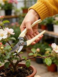 1/2件套不锈钢重型修枝剪，带软垫手柄，适用于修剪花卉、灌木、树篱、树枝等庭院园艺工具 - 多色 - 查看 5
