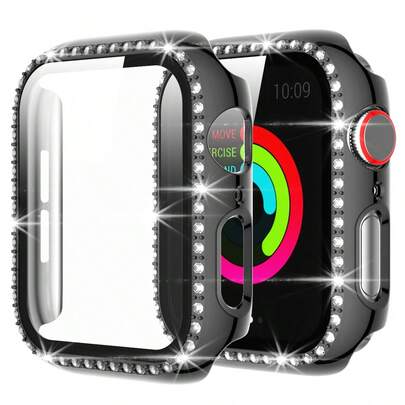 1pc Fashionable Alluring Cute Hollow Glitter Protective Case, Suitable For Apple Watch 38/40/41/42/44/45/46/49mm, Compatible With Apple Watch Ultra/SE/11/10/9/8/7/6/5/4/3/2/1 Series, Smart Watch Accessory