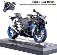 C C A 1:12 YZF-R1, Suzuki GSX-R1000, Kawasaki R Motorcycle Alloy Model, Boys & Girls Toy, Upright Standing, Rear Wheel Suspension, Rotatable Handlebars, With Display Base, Collectible & Playable, Holiday Gift - Multicolor - View 13