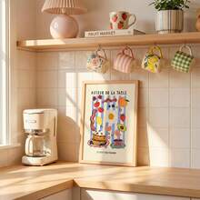 1pc Frameless Chic Hand-Drawn Breakfast Food Illustration Kitchen Art Canvas Poster Print Cute Colorful Decor For Kitchen, Living Room, Dorm Room - Breakfast - View 5