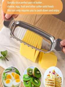 Multi-Functional Aluminum Cheese & Butter Cutter – Egg Slicer, Foie Gras & Cheese Slicer - Silver - View 4