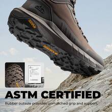 Men's Tactical Hiking Boots Lightweight, Cushioned Sole For All-Day Comfort, Side Zipper For Easy On/Off, Motorcycle Combat-Style, Military-Inspired, 8-Inch Boots With Arch Support – Terrascope - Chocolate Brown - View 5