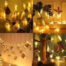 1pc 3.28ft 10led/9.84ft 20led Light Battery Powered Decorative Light String Peg String Lights(Battery Not Included),Perfact For Indoor Decor/Holiday/Birthday/Party/Room Decor - Multicolor - View 5