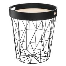 Atmosphera Kumi Black Side Table With Tray - Black - View 1