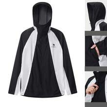 CAMEL CROWN Abbigliamento da donna per protezione solare, abbigliamento esterno per la protezione solare primaverile ed estiva, giacca da uomo e donna fresca, protettiva dai raggi solari e impermeabile - Nero fantasma/Bianco giada - Visualizzare 6