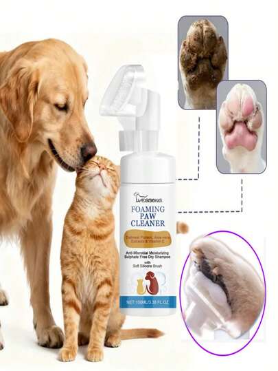 Pet Dog Dry Wash Bubble, Cat Deodorizing Perfume, Dry Wash Pet Cleansing Foam, Deep Cleaning Paw Care Foam, No-Rinse Paw Cleaner, Cat Foot Care Foam, Long-Lasting Fragrance Foot Care