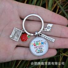 2024 Best Teacher Love Keychain, Thank You Teacher Text Glass Crystal Pendant Keyring, Teacher Car Keychain - Keychain1 - View 1