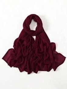 1pc Women's Solid Color Viscose Headscarf, Soft Wide-Edged Headband, Versatile Sunscreen Scarf/Hijab, Suitable For Daily Use For Dress - Light Skin Tone Pink - View 2
