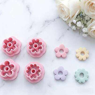Boho Floral Clay Cutter Set, 4Pcs Polymer Clay Cutters, DIY Craft Tools For Romantic Jewelry