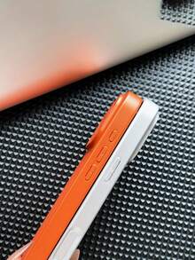 Compatible With IPhone 17/17 Pro/17 Pro Max/16/15/14/13/12/11 Series, 1pc Faux Leather Texture Full Coverage Shockproof Protective Phone Case For IPhone 17 Pro Max - Orange - View 8