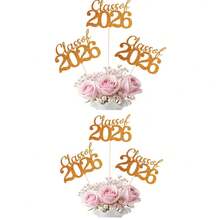 12 Pcs Class Of 2026 Graduation Decorations, Table Centerpieces Grad Cake Topper Party Favors, Graduation 2026 Party Supplies For Table Decor (Black & Double-Sided) - C-Orange - View 7