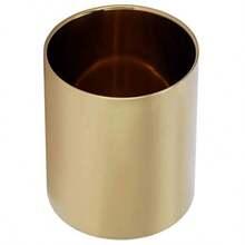 TOPINCN Titular de la Pluma de Acero Inoxidable Floreros Pluma Maquillaje Pincel Contenedor Lápiz Taza Organizador de Escritorio Oro - Dorado - Ver 8