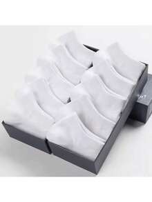 Unisex Invisible Low-Cut Boat Socks For Men And Women, Anti-Slip, Solid Color, Casual, Suitable For Daily Wear, Leisure, Back-To-School Season, Etc. - Multicolor - View 5
