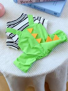 PETCIRCLE 1pc Pet Clothes Dog Outfit Spring Summer New Four-Legged Clothing Small Dog Puppy Clothes - Dragon Overalls - Multicolor - View 4