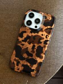 Luxury Leopard Print Cheetah, Leopard Print 1pc Luxury Tie Dye Leopard Texture Phone Case, Compatible With Iphone 17Pro Max, 17Pro, 17Air, 17, 16, 15, 14Plus, 13, 12 Pro Max And 11, Fashionable And Shockproof Back Cover Spring Gift - Black and Gold Leopard Print - View 3
