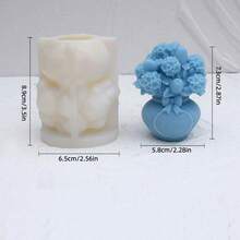 3D玫瑰绣球花瓶香薰蜡烛硅胶模具 DIY郁金香花束香薰石膏环氧树脂模具 - 家居装饰佳品，易于清洁 - 花 - 查看 4