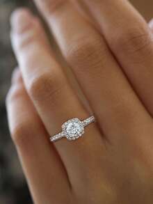 1 chiếc nhẫn kim cương Moissanite hình vuông cổ điển 0,5-3 carat, bạc sterling 925, món quà sang trọng, thanh lịch dành tặng cô dâu nhân dịp đính hôn, cưới, sinh nhật, kỷ niệm hoặc quà tặng cho bạn thân. - Bạc - Xem 6