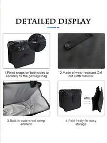 Hanging Waterproof Car Trash Can Car Storage Box For Peels Butts Confetti Foldable Car Garbage Bin Portable Large Capacity Dustbin Organizer & Storage Bag For Office Home Garbage Organizer Container Car Accessories Car Interior Accessory Home Decor - Multicolor - View 6