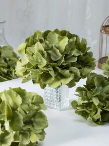 10朵绿色仿真绣球花头，适用于DIY插花、婚礼新娘捧花、婚礼拱门装饰、派对、春夏仿真花装饰、客厅/办公室装饰、餐桌摆饰、毕业/返校装饰、玫瑰、艺术、花束、仿真花、餐桌摆饰、花卉、装饰花卉、装饰性仿真花 - 秋綠 - 查看 3