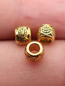 40pcs 6.1x6.1x5mm Chinese-Style Copper Coin Symbol Pattern Beads For DIY Jewelry Making Bracelet Necklace Keychain Phone Chain Making Accessories Handmade Craft Making Findings - Spacer Beads - View 4