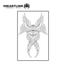 2 unidades de tatuagens temporárias INKARTLINK com asas de anjo caído, à prova d'água, para arte corporal, longa duração de 1 a 2 semanas, adequadas para homens e mulheres, indispensáveis para pessoas e festas. - Preto - Ver 3
