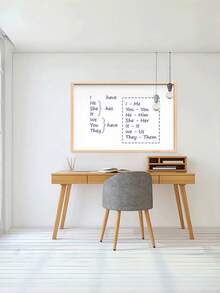 1 pieza Pizarra blanca magnética grande con marco de madera de pino resistente - Montada en la pared, reutilizable, estilo pizarra, adecuada para el aula u oficina - Superficie magnética, marco duradero, fácil montaje, compatible con tiza y marcadores de pizarra blanca - A - Ver 2