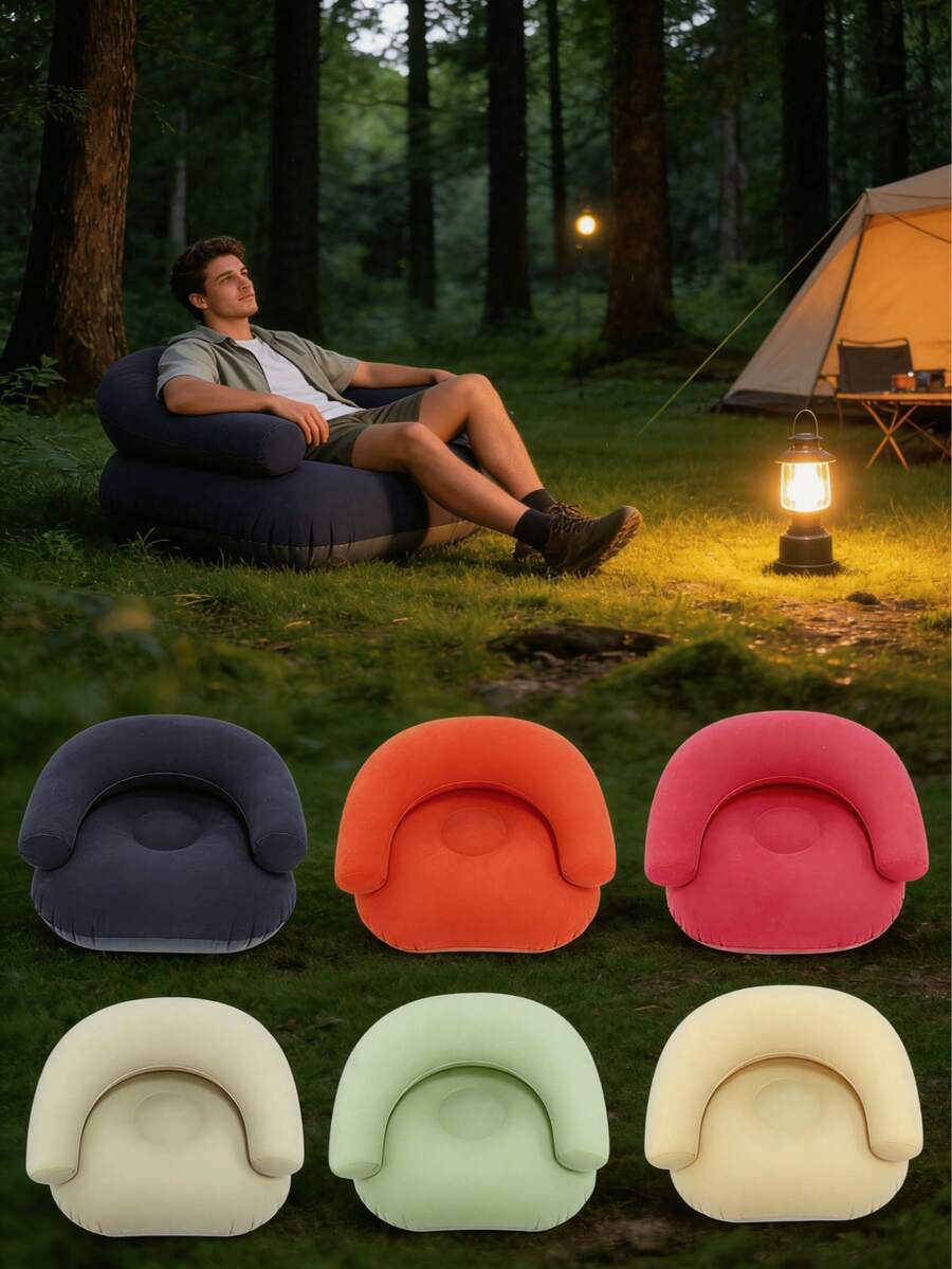 1 chiếc ghế thư giãn bơm hơi di động ngoài trời. Ghế sofa hình chữ U mềm mại và thoải mái | Chất liệu PVC thoáng khí, thiết kế công thái học, kiểu dáng hiện đại, cấu trúc nhẹ, nhỏ gọn, ghế sofa thư giãn bơm hơi gấp gọn ngoài trời, thích hợp cho phòng khách, ban công, cắm trại, dã ngoại, ghế ngoài trời, ghế cắm trại, thiết kế hình chữ U, nội thất nhỏ gọn, dễ mang theo, chất liệu bền, sofa gấp gọn, dành cho du khách, người cắm trại, sofa mềm mại và êm ái, cần mua thêm bơm hơi riêng. - Ghế sofa cắm trại - Xem 1