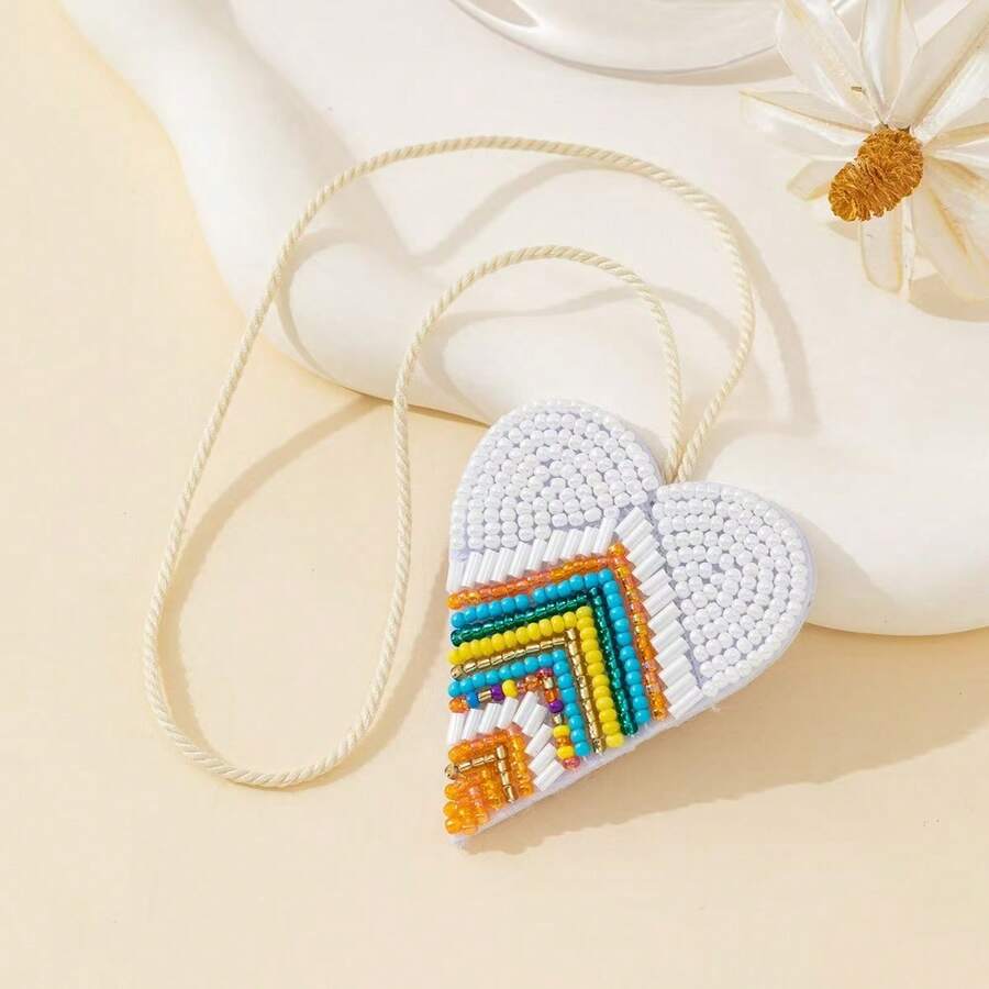 1 chiếc mặt dây chuyền hình trái tim đính hạt thủ công, phiên bản giới hạn dành cho Ngày của Mẹ, phụ kiện phong cách dịu dàng dành cho người mẹ. - Nhiều màu - Xem 1
