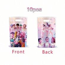 10pcs/Set New Girl Group Theme Birthday Party Gift Bags, Disposable Pearl Membrane Gift Storage Tote Bags, New Year Gift, Valentine's Day Gift, Easter Gift - Multicolor - View 10