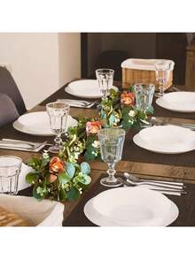 Conjunto de 2/4 anéis de vela artificiais em formato de folha de eucalipto, 25 cm (9,8 polegadas), arranjo de mesa para casamento, coroa de vela verde, suporte para vela pilar, ideal para casamentos na primavera/verão, decoração de casa, janela, mesa, decoração de casamento, decoração de Páscoa e decoração de parede. - Multicolorido - Ver 11