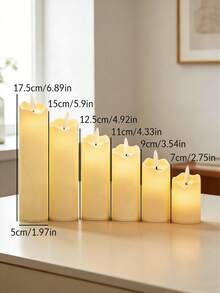 Bộ 3/6 đèn nến LED điện tử hình viên đạn, trang trí đám cưới lãng mạn, đèn tạo không khí cầu hôn sinh nhật, phù hợp cho nhiều dịp. - Sóng êm dịu - Xem 6
