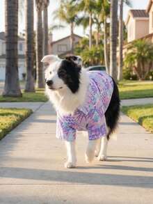 夏季狗狗休闲衬衫 - 透气轻便的狗狗夏季服装，适合小型、中型和大型犬，全印花狗狗服装 - 彩色 - 查看 9