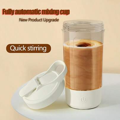 1 Set Electric Mixing Cup, Marked Cup Body, Freely Switchable Mouth, Automatic Mixing Cup For Home & Travel, Electric Water Cup, Coffee & Milk Powder Mixing Cup, Gift, Protein Powder Shaker, Household Items, Mixer