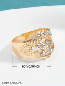 1pc Disco Party Dollar Sign Ring, Thick Hip Hop Ring, Holiday Gift For Friends, Fashionable Finger Ring - Style 1 - View 3