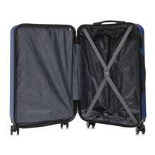 YONSLY 3‑Piece Suitcase Set 20/24/28 Inches With 4 Wheels 360° Combination Lock Soft Rubber Handle Lightweight Travel Suitcase For Vacation - Deep Blue - View 8