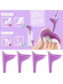 1个便携式紫色/粉色/橙色女性小便器，采用TPR橡胶材质，适合户外旅行和女性健康护理 - 查看 7