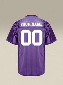 The Ultimate Personalized Gift For Men: Classic Football Shirt With Custom Name/Number, Premium Fabric For Dad's Weekend Matches. - Purple - View 4