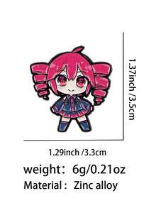 1pc Cute Anime Girl Enamel Badge And Brooch, Suitable For Backpacks, Jewelry, Kawaii Items - Multicolor - View 7