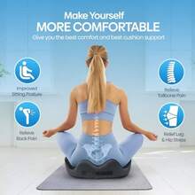 Breathable And Non Slip Seat CushionGel Seat Cushion For Office Chair Car Or Wheelchair Orthopedic Memory Foam Pad With Cooling Gel For Tailbone Sciatica And Back Pain Relief - 黑色 深灰色 - 查看 4